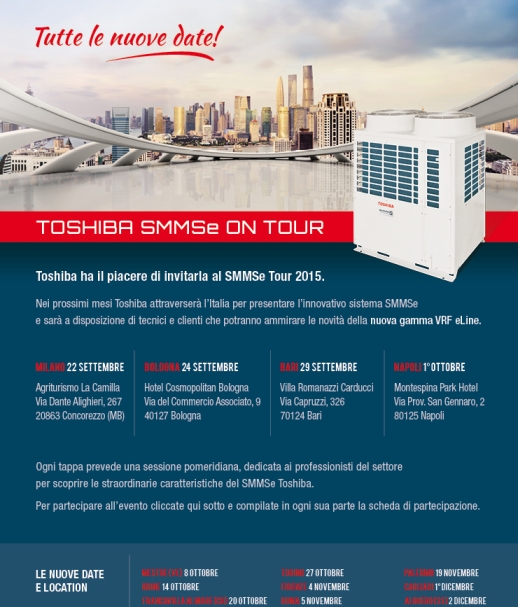 Toshiba On Tour : il viaggio per l'Italia del nuovo VRF SMMSe